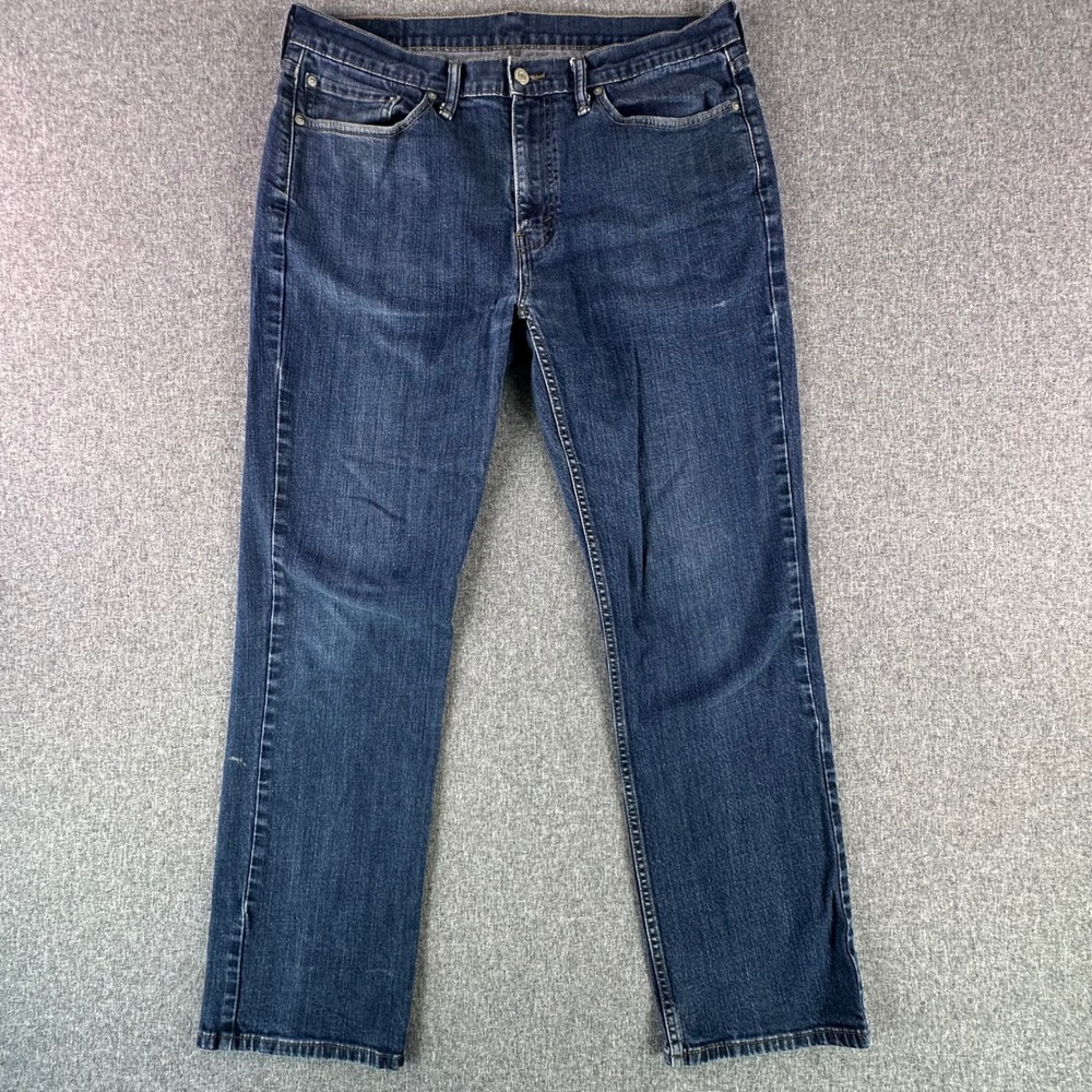 Levi's Jeans Men 36x32 514 Straight Fit Dark Blue Stretch Denim